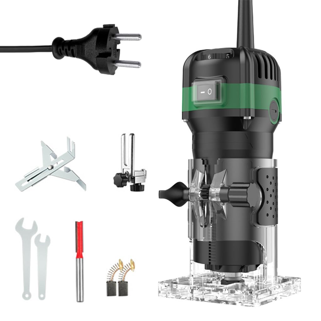 Serplex Electric Wood Router 800W Electric Wood Router Wood Trimmer 33000R/MIN Wood Router with 6 Speeds Anti-slip Handle Design Wood Work Router Tool for Sharping Edge, Trimming Serplex Electric Wood Router 800W Electric Wood Router Wood Trimmer 33000R/MIN Wood Router with 6 Speeds Anti-slip Handle Design Wood Work Router Tool for Sharping Edge, Trimming